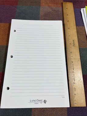 Lancome White Lined paper with Logo 85 pieces